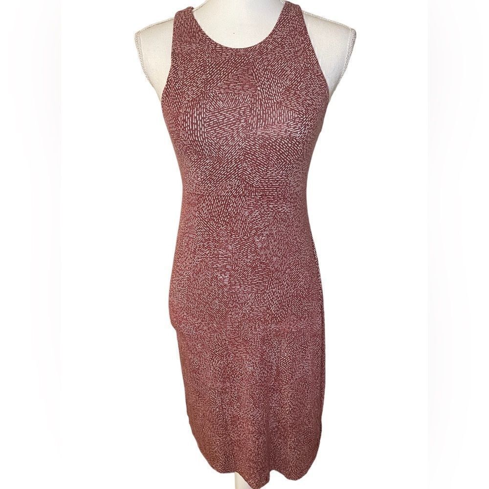 Athleta Thera High Neck Burgundy Printed Dress size XS
